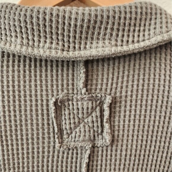 Aerie American Eagle Lumber Jane Waffle Polo Oversized Pullover Top Green Medium - Picture 7 of 8